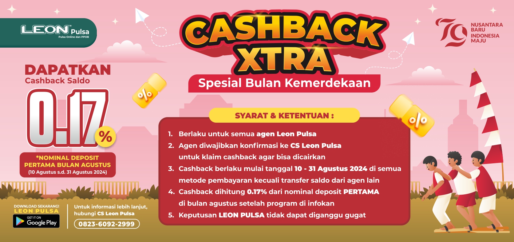 Cashback Extra Spesial Bulan Kemerdekaan